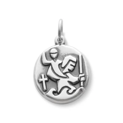 Round St. Christopher Medal Charm 1 Round St. Christopher Medal Charm