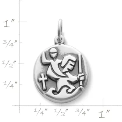 Round St. Christopher Medal Charm 2 Round St. Christopher Medal Charm - Image 2