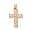 Plain Latin Cross Pendant With Diamonds