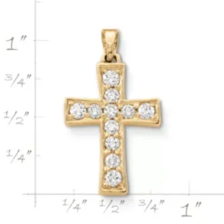 Plain Latin Cross Pendant With Diamonds 5 Plain Latin Cross Pendant With Diamonds -Fashion Accessories CM 2229 774810 rul