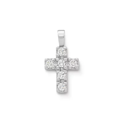 Petite Latin Cross Pendant With Diamonds 1 Petite Latin Cross Pendant With Diamonds