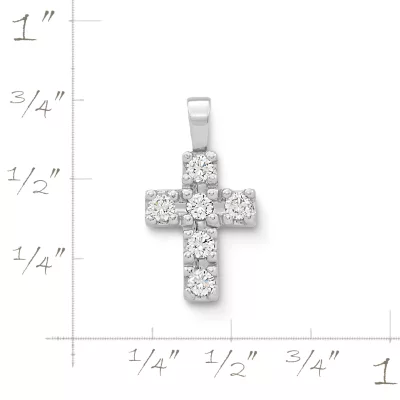 Petite Latin Cross Pendant With Diamonds 2 Petite Latin Cross Pendant With Diamonds - Image 2