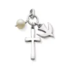 Faithful Spirit Cross Pendant With Cultured Pearl