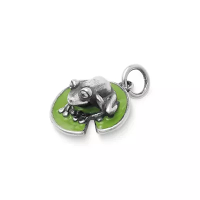 Enamel Frog On Lily Pad Charm 1 Enamel Frog On Lily Pad Charm