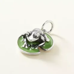 Enamel Frog On Lily Pad Charm 6 Enamel Frog On Lily Pad Charm -Fashion Accessories CM 5631 875243 altS