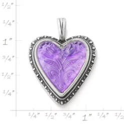 Sculpted Heart And Tulips Layered Gemstone Pendant -Fashion Accessories CM 5811 601915 rul