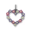 Enamel Floral Heart Wreath Pendant