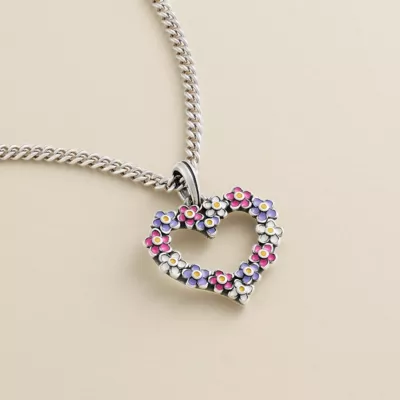 Enamel Floral Heart Wreath Pendant 2 Enamel Floral Heart Wreath Pendant - Image 2