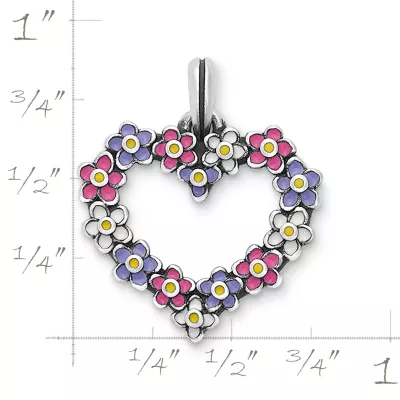 Enamel Floral Heart Wreath Pendant 4 Enamel Floral Heart Wreath Pendant - Image 4