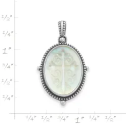 Sculpted Les Fleurs Cross Layered Gemstone Pendant -Fashion Accessories CM 6024 252085 rul