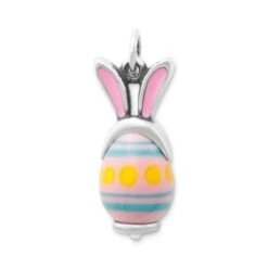 Enamel Bunny Ears Art Glass Charm