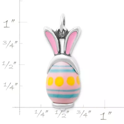 Enamel Bunny Ears Art Glass Charm 5 Enamel Bunny Ears Art Glass Charm - Image 5