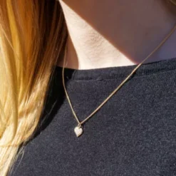 Delicate Pave Diamond Heart Pendant -Fashion Accessories CM 6060 436885 IGC