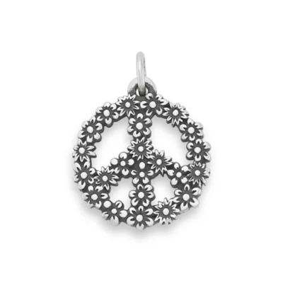 Floral Peace Sign Charm 1 Floral Peace Sign Charm