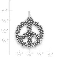 Floral Peace Sign Charm 9 Floral Peace Sign Charm -Fashion Accessories CM 6145 798585 rul
