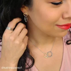 Connected Circles Drop Earrings -Fashion Accessories ConnectedCircles col IGC